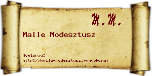 Malle Modesztusz névjegykártya